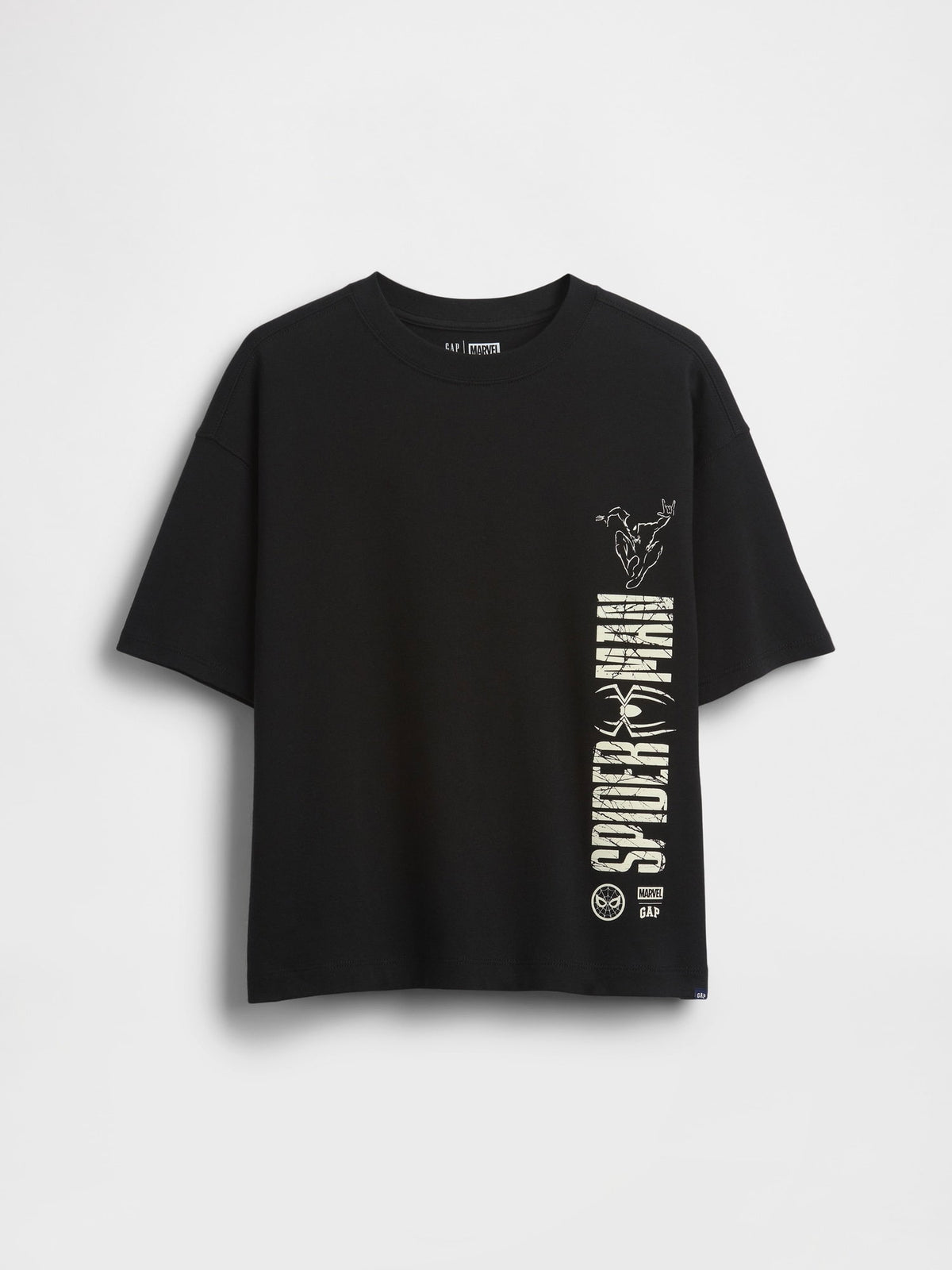 Siyah Marvel Oversized Grafik Baskılı T-shirt