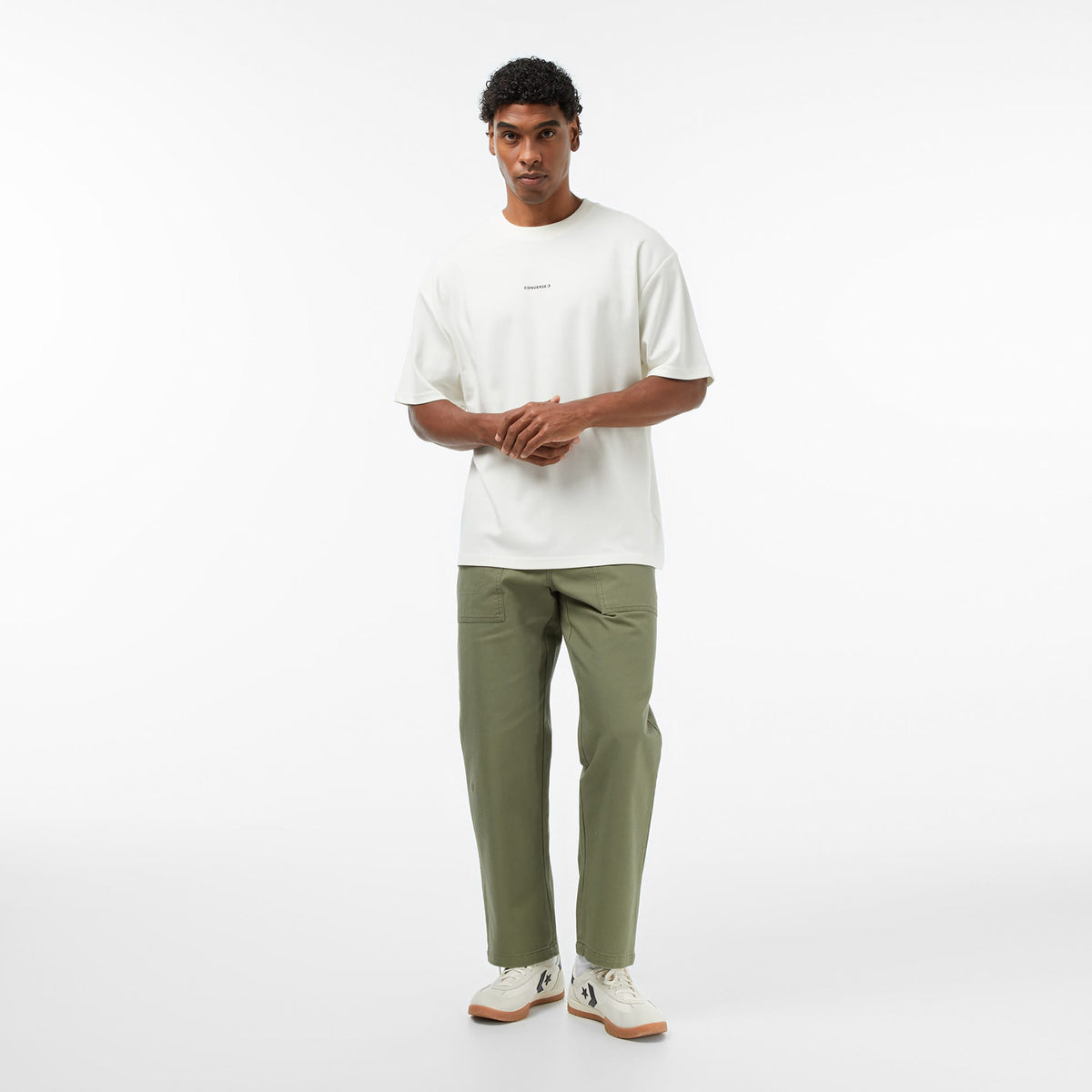 Converse Regular Fit Erkek Krem T-shirt