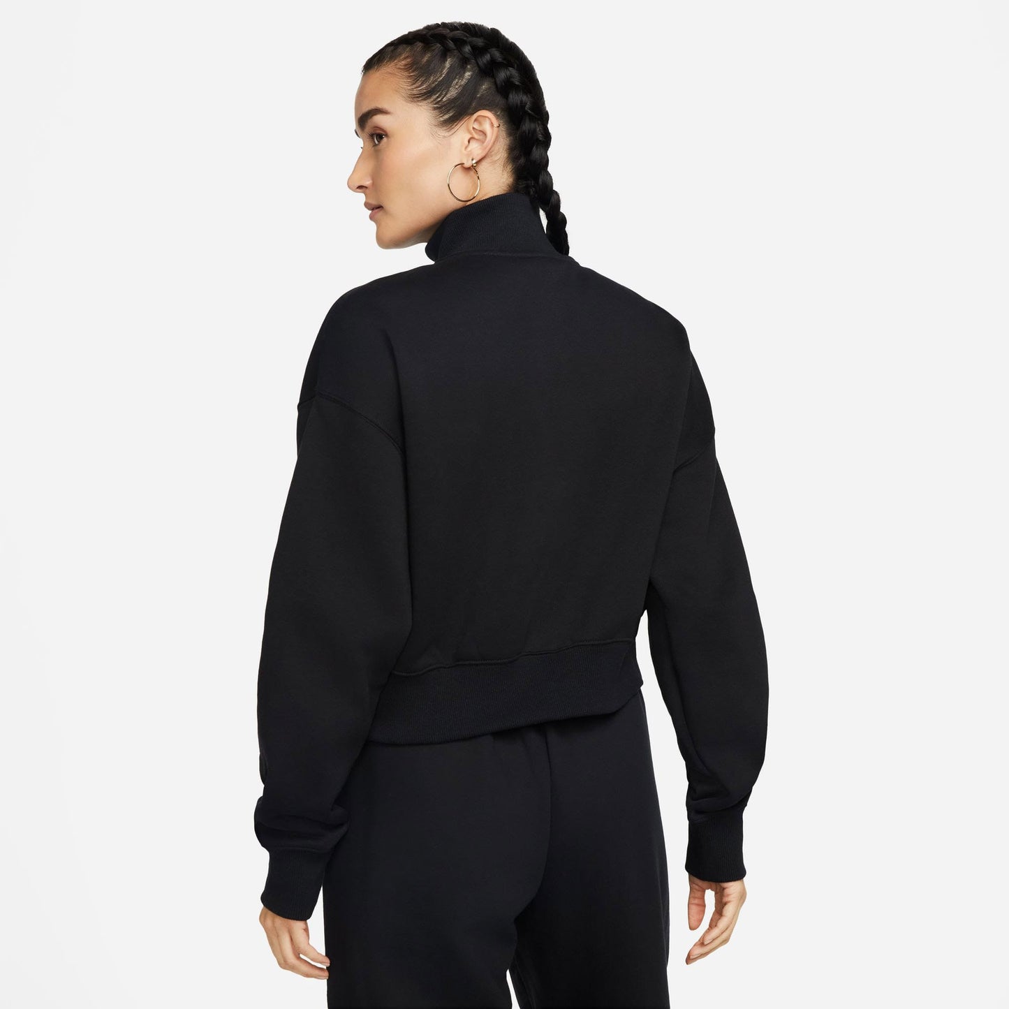Nike Sportswear Phoenix Fleece Qz Crop Kadın Siyah Sweatshirt