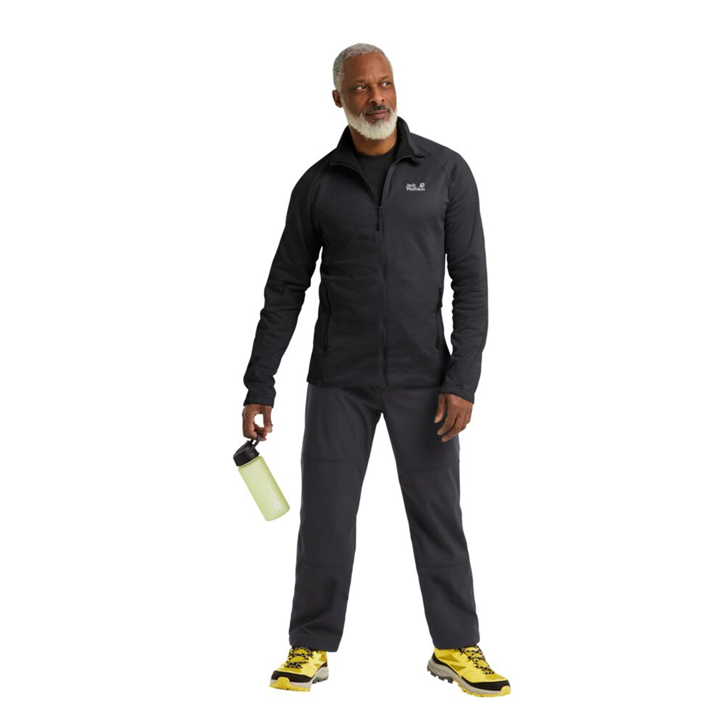 Jack Wolfskin Peak District Full Zipped Erkek Siyah Ceket