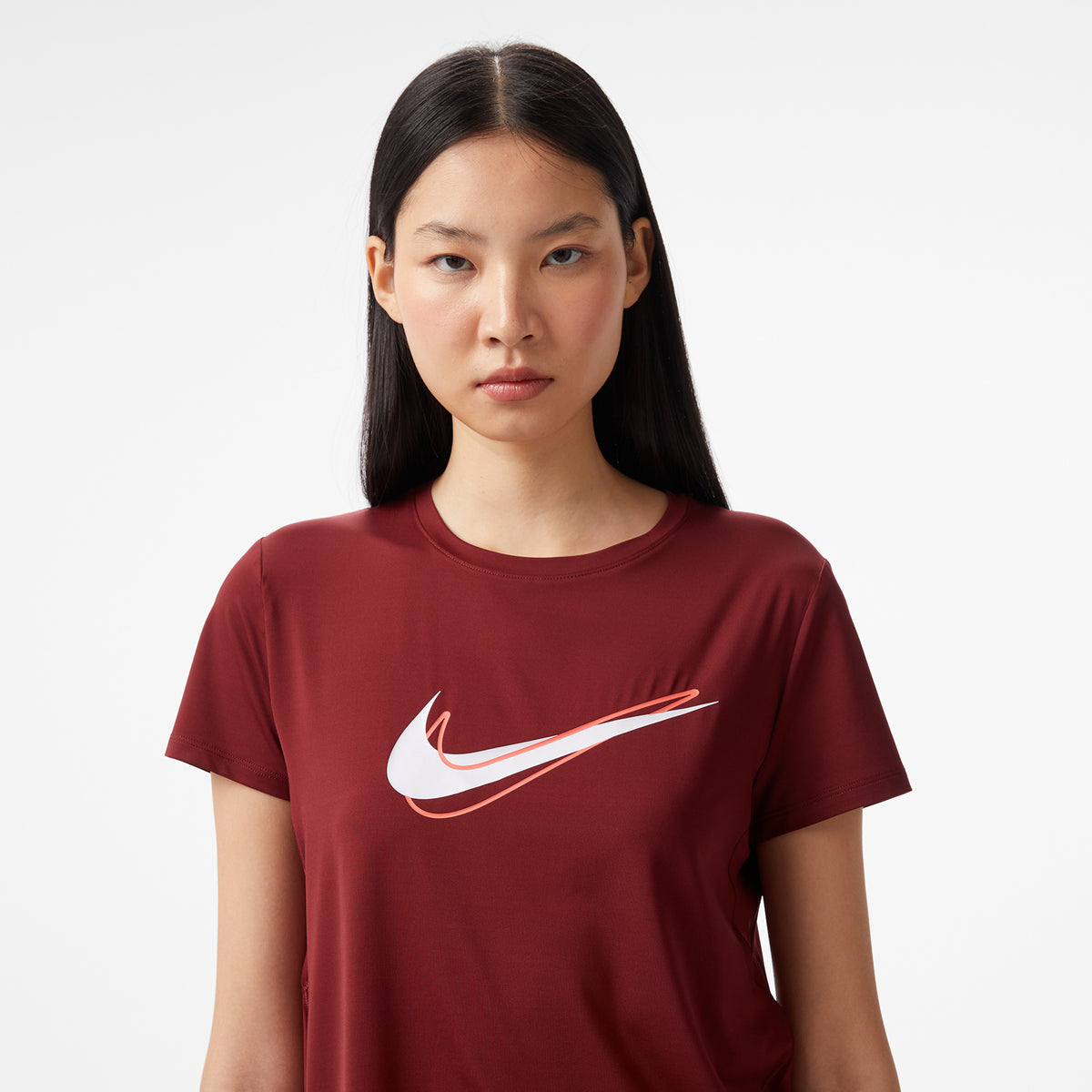 Nike One Swoosh Kadın Bordo Koşu T-shirt