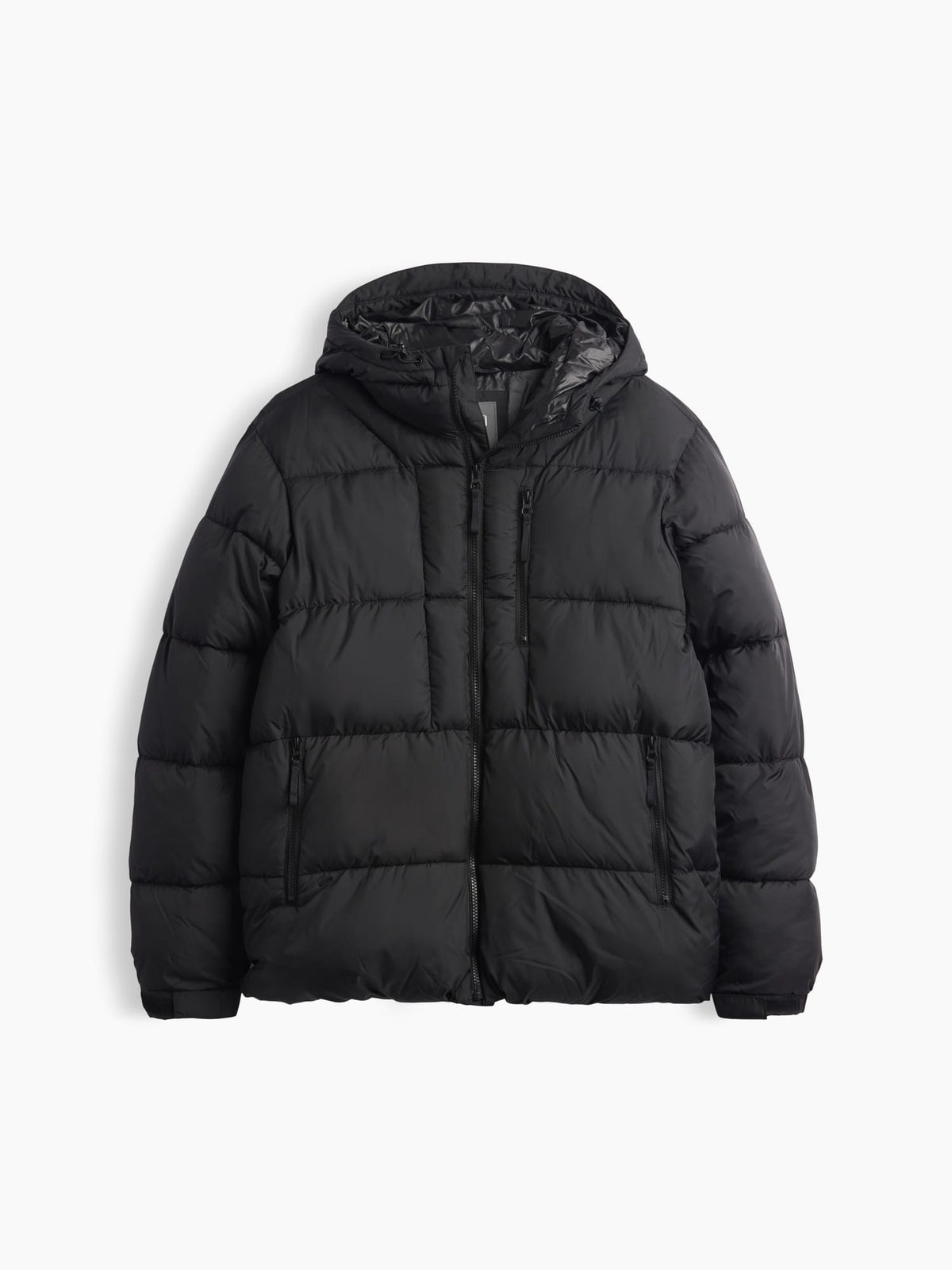 Siyah Recycled Heavyweight Puffer Şişme Mont