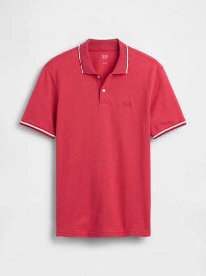Siyah Gap Logo Piqué Polo Yaka T-shirt