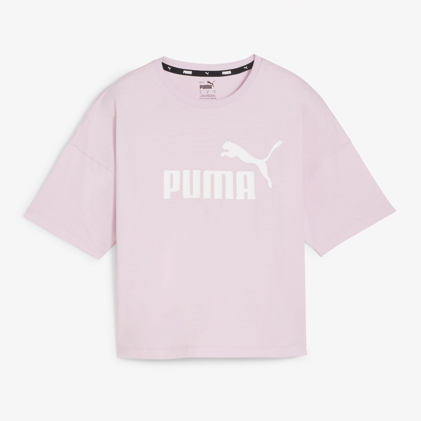 Puma Essentials Cropped Logo Kadın Pembe T-shirt