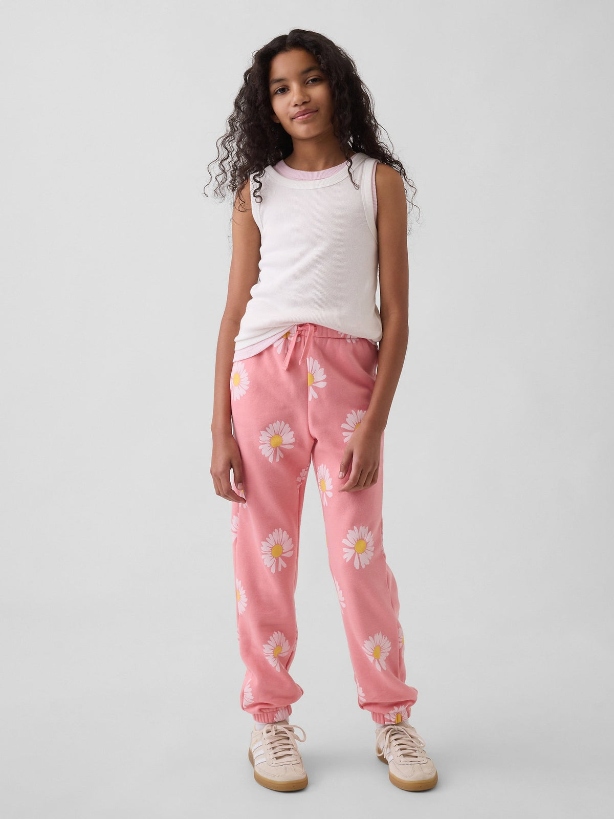 Açık Pembe Relaxed Gap Logo Fransız Havlu Kumaş Jogger Eşofman Altı