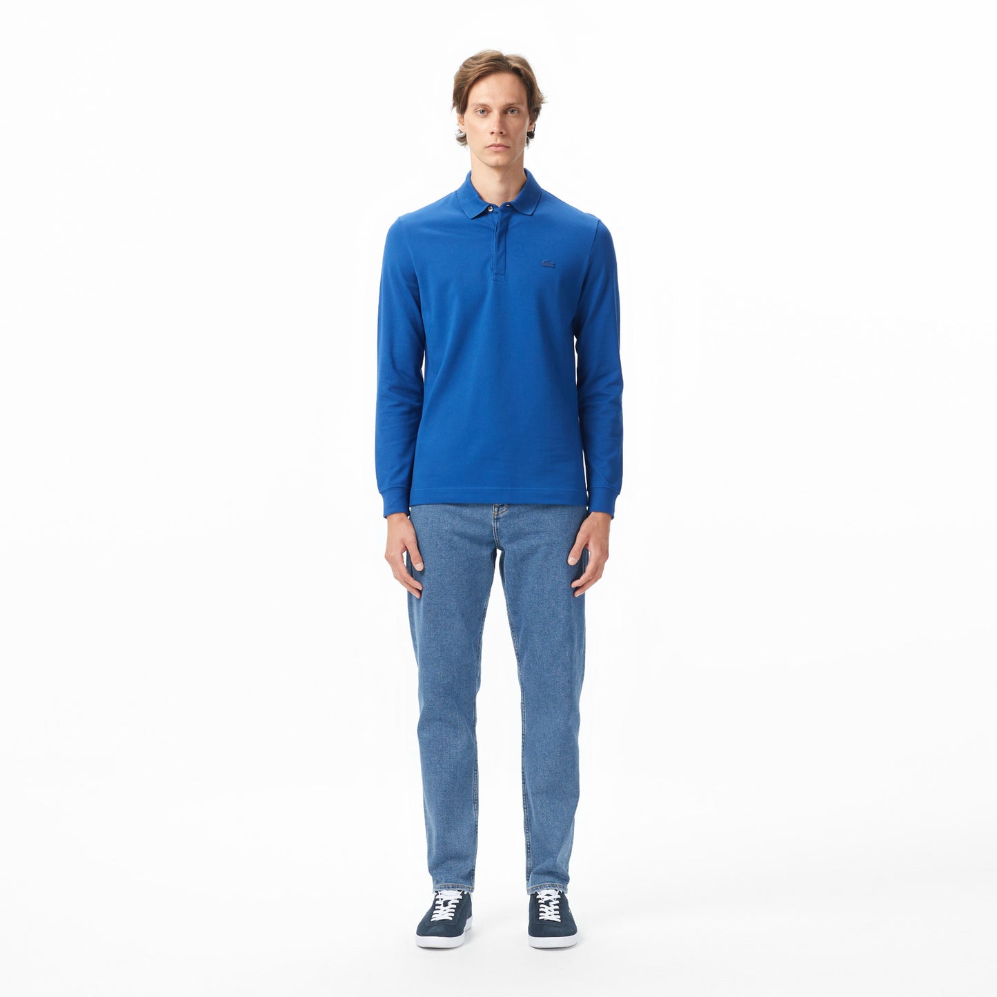 Lacoste Erkek Regular Fit Uzun Kollu Koyu Mavi Polo
