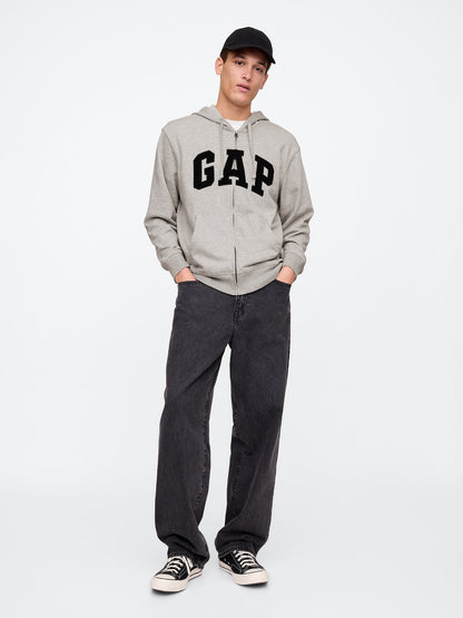 Lacivert Gap Logo Fermuarlı Fransız Havlu Kumaş Sweatshirt