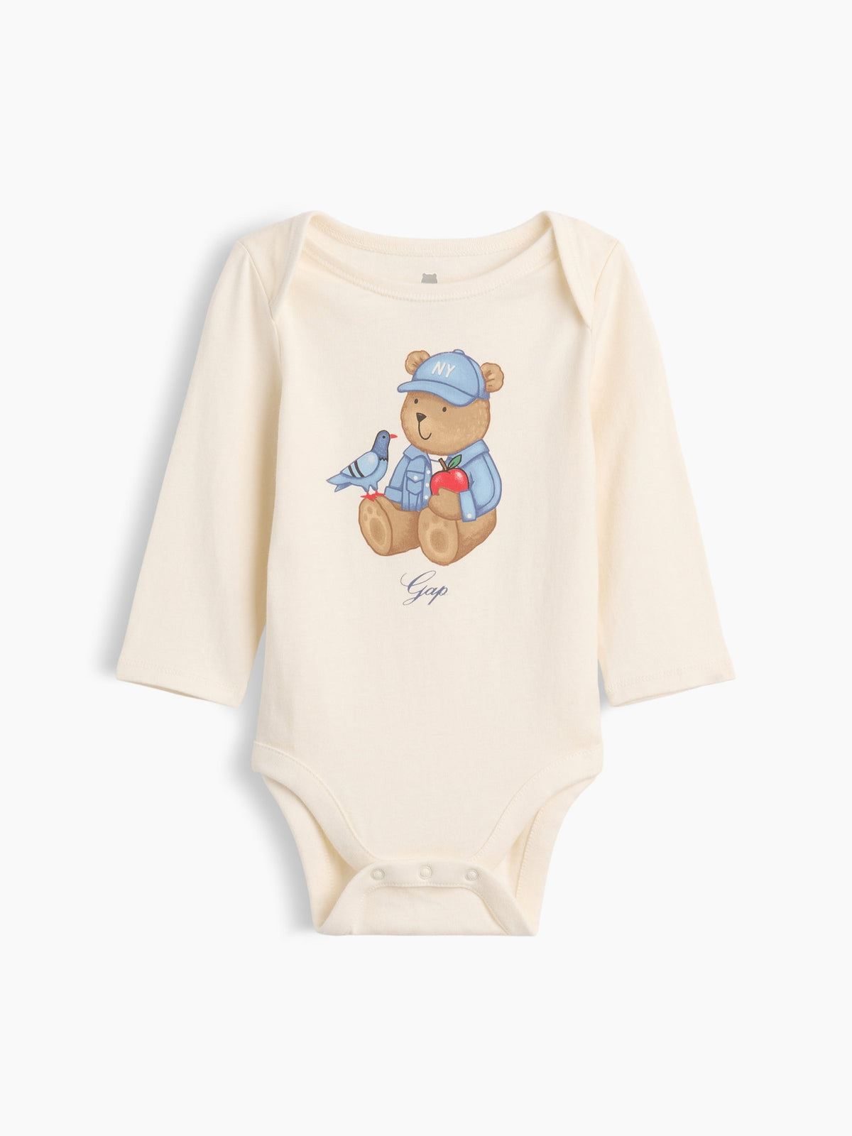Ekru First Favorites Organik Pamuk Grafik Baskılı Bodysuit