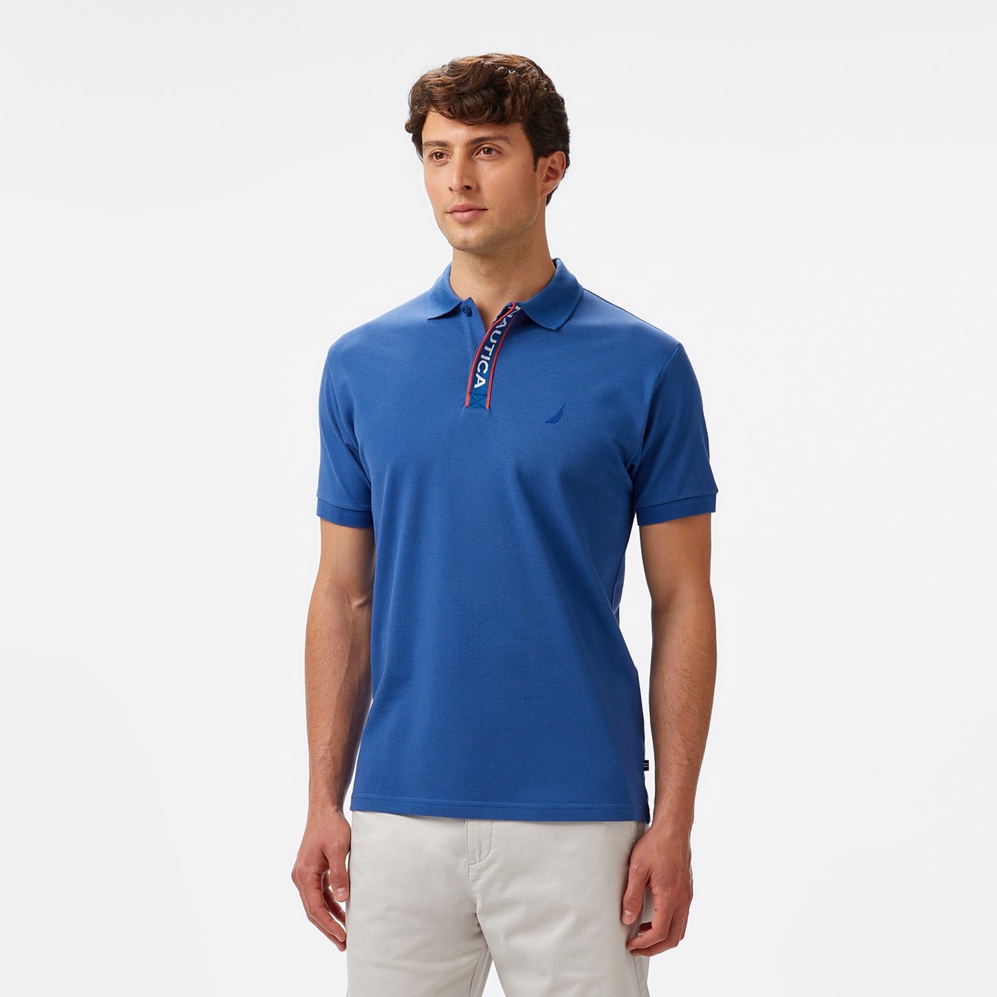 Nautica Erkek Mavi Classic Fit Polo Yaka T-shirt