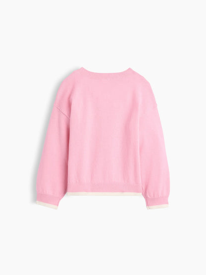 Pembe Logo Intarsia Kazak