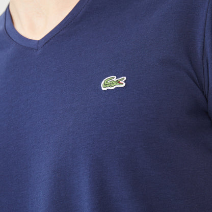 Lacoste Erkek Slim Fit V Yaka Lacivert T-shirt