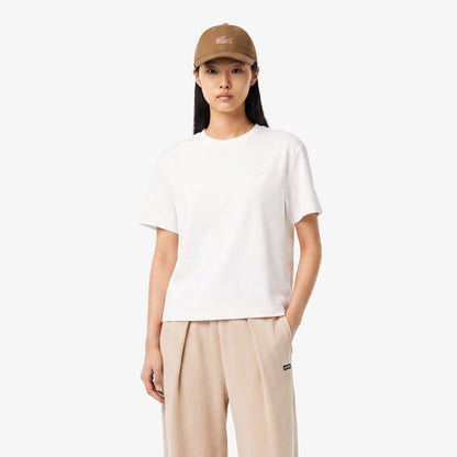 Lacoste Loose Fit Kadın Beyaz T-shirt