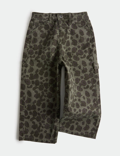 Leopar Desenli Çocuk Jean