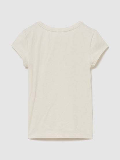 Bej Grafik Baskılı T-shirt