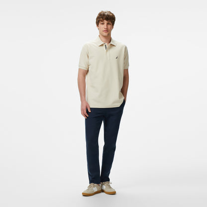 Nautica Erkek Bej Classic Fit Polo Yaka T-shirt