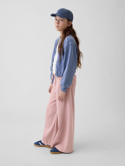 Açık Pembe Çocuklar Düşük Bel Baggy Jean Pantolon