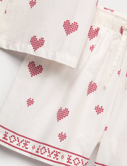Pamuklu Desenli Pijama Takımı