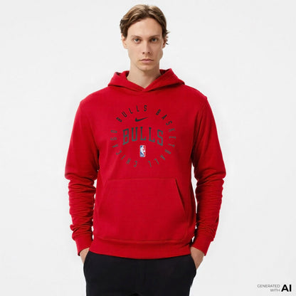 Nike Chicago Bulls Spotlight Erkek Kırmızı Hoodie