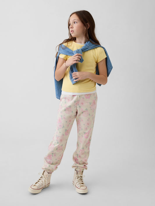 Kırık Beyaz Relaxed Gap Logo Fransız Havlu Kumaş Jogger Eşofman Altı