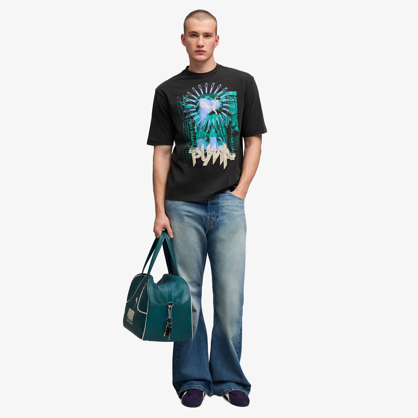 Puma Graphic Erkek Siyah T-shirt