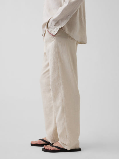 Bej Easy Baggy Gauze Pantolon