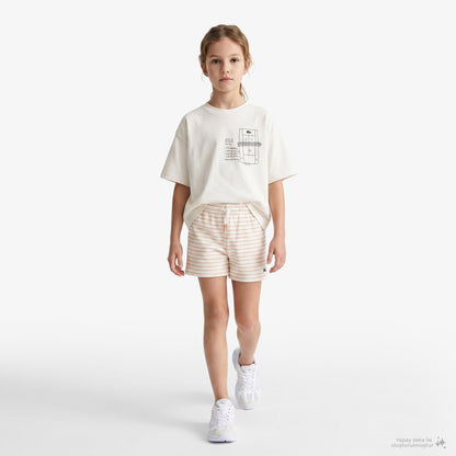 Lacoste Heavy Cotton Print Çocuk Beyaz T-shirt