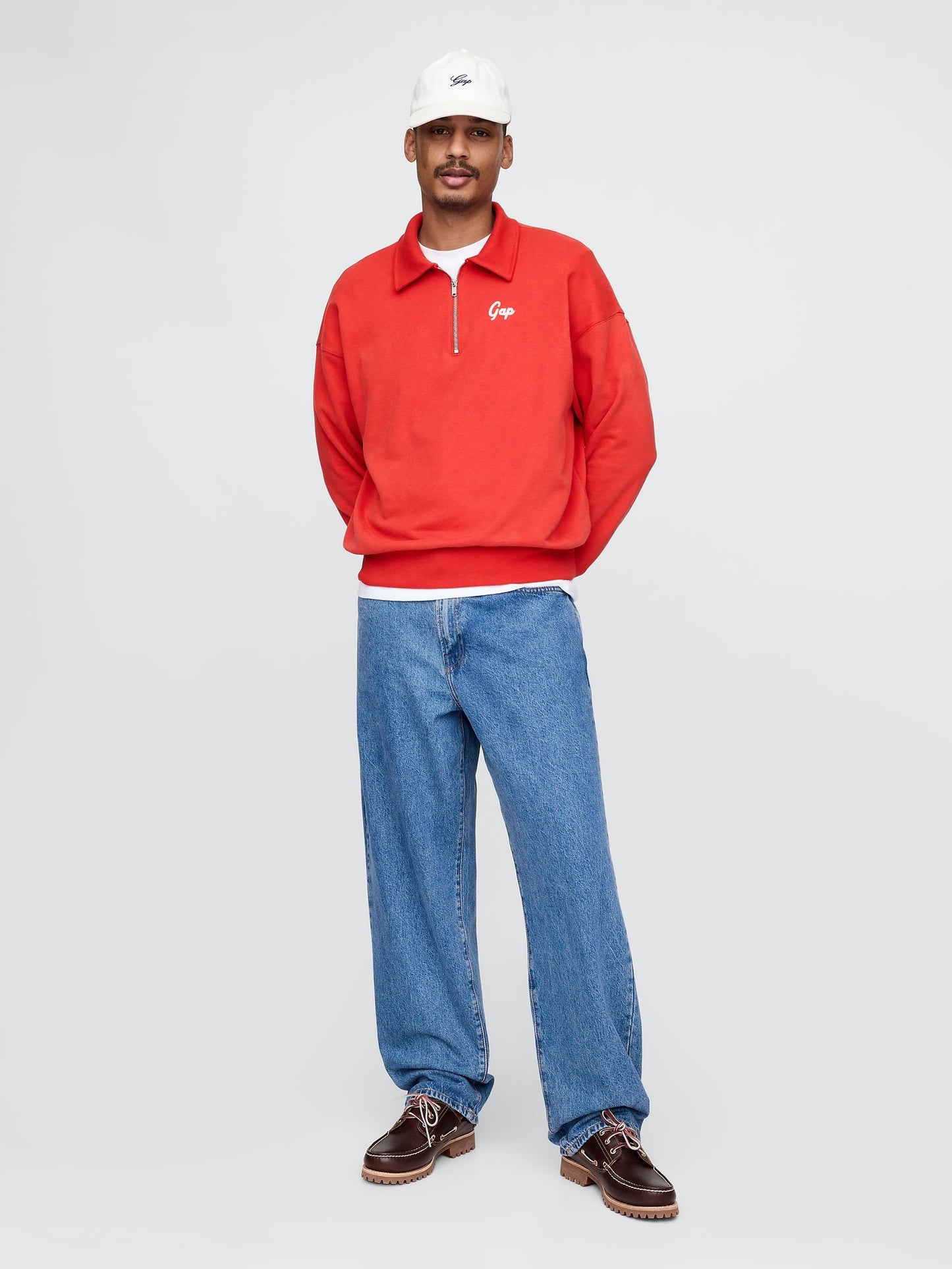 Kırmızı Vintagesoft Gap Logo Polo Sweatshirt