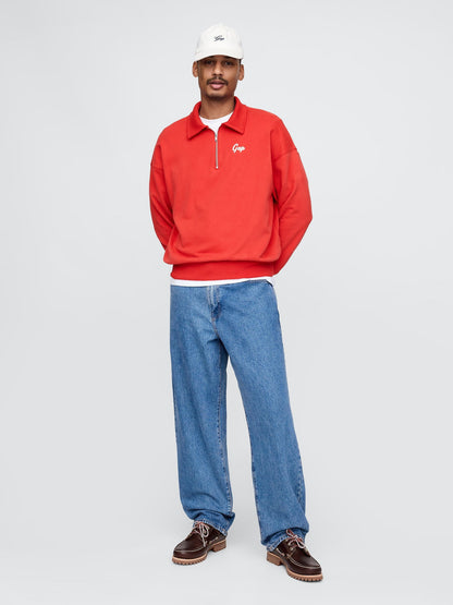 Kırmızı Vintagesoft Gap Logo Polo Sweatshirt