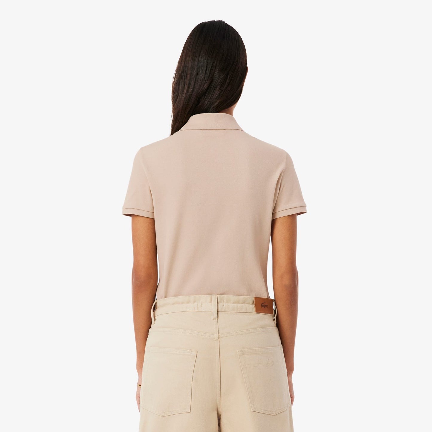 Lacoste L.12.d Kadın Slim Fit Bej Polo