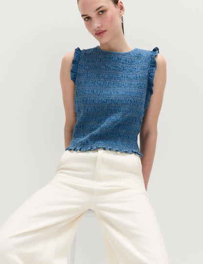 Denim Pamuklu Bluz