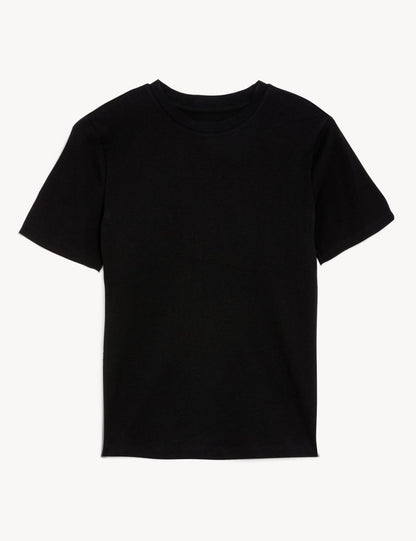 Saf Pamuklu Kısa Kollu T-shirt