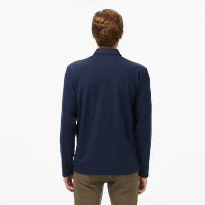 Nautica Erkek Lacivert Classic Fit Uzun Kollu Polo Yaka T-shirt