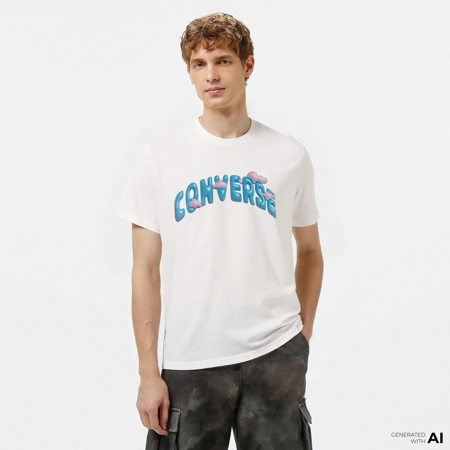 Converse Classic Erkek Baskılı Beyaz T-shirt