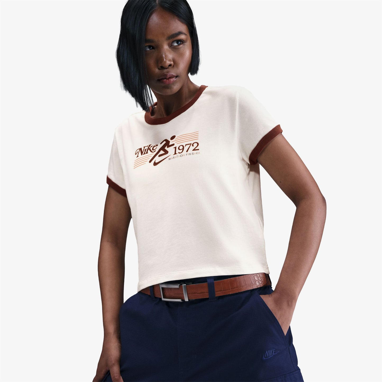 Nike Sportswear Ringer Kadın Bej T-shirt