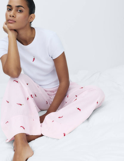 Pamuk Karışımlı Desenli Pijama Altı