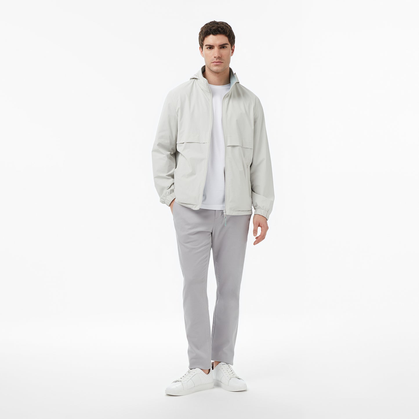 Nautica Erkek Gri Regular Fit Dik Yaka Çift Taraflı Su Itici Mont