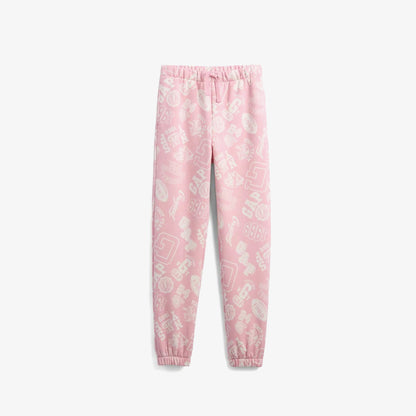 Gap V-fa Logo Heritage Çocuk Pembe Eşofman Altı
