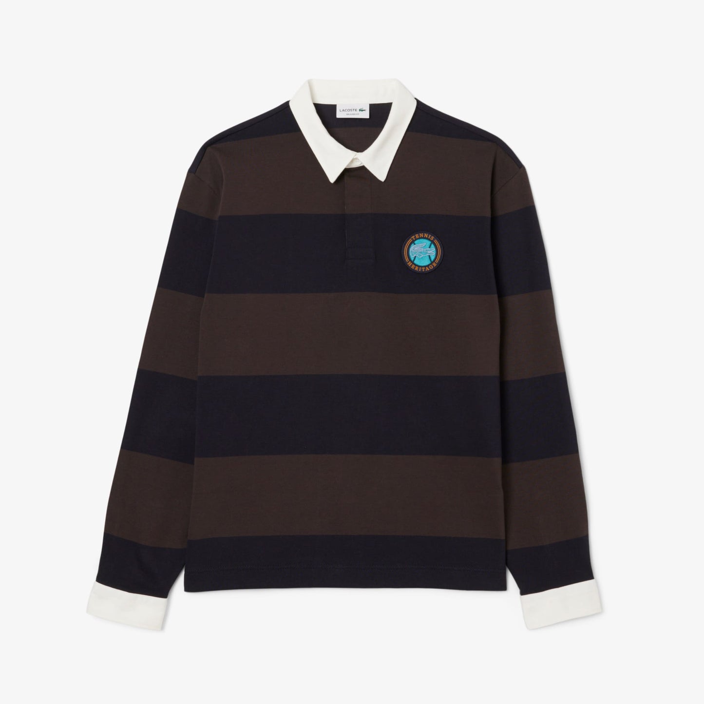 Lacoste Erkek Relaxed Fit Çizgili Koyu Mavi Rugby Polo