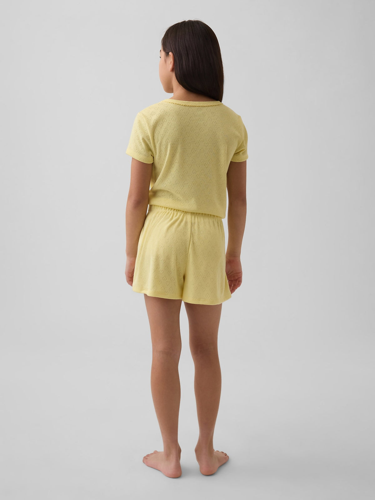 Sarı Recycled Pointelle Pijama Şort