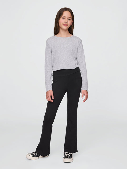 Siyah Organik Pamuk Flare Legging Tayt
