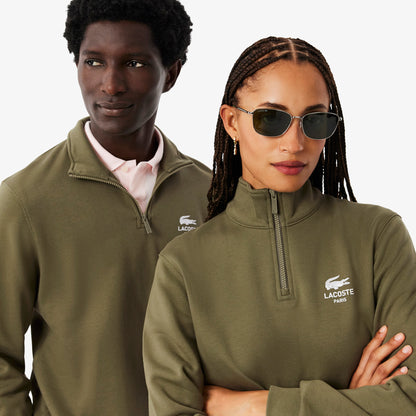 Lacoste High Neck Zip-up Print Erkek Yeşil Sweatshirt