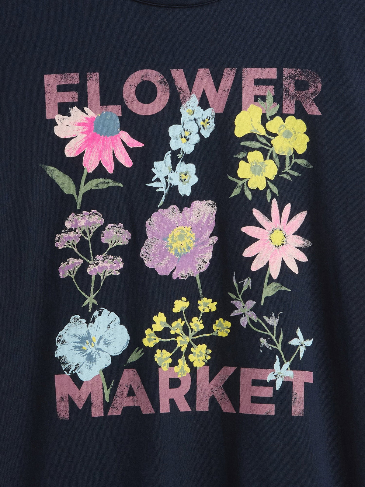 Lacivert Grafik Baskılı T-shirt