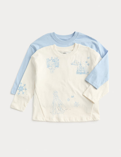 2’li Saf Pamuklu Disney Frozen Üst (2–8 Yaş)