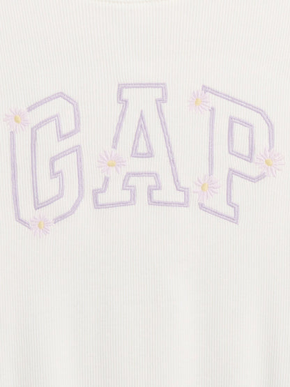 Beyaz Arch Logo Ruffle T-shirt