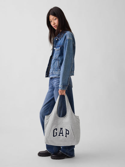 Açık Gri Sweatshirt Tote Çanta