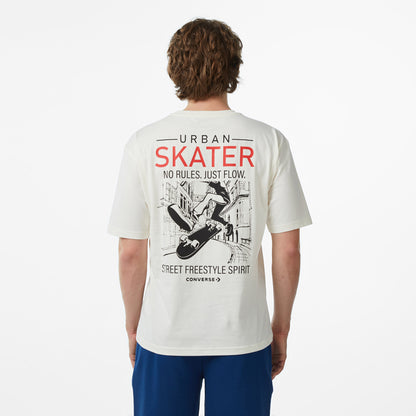 Converse Erkek Krem Grafik Baskılı T-shirt