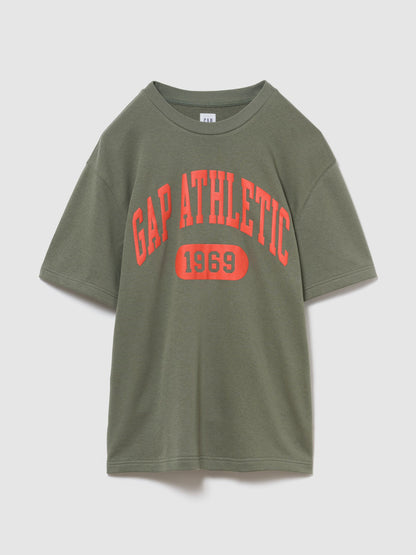 Haki Relaxed Fransız Havlu Kumaş Grafik Baskılı T-shirt