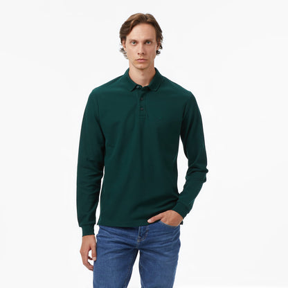 Nautica Erkek Yeşil Classic Fit Uzun Kollu Polo Yaka T-shirt