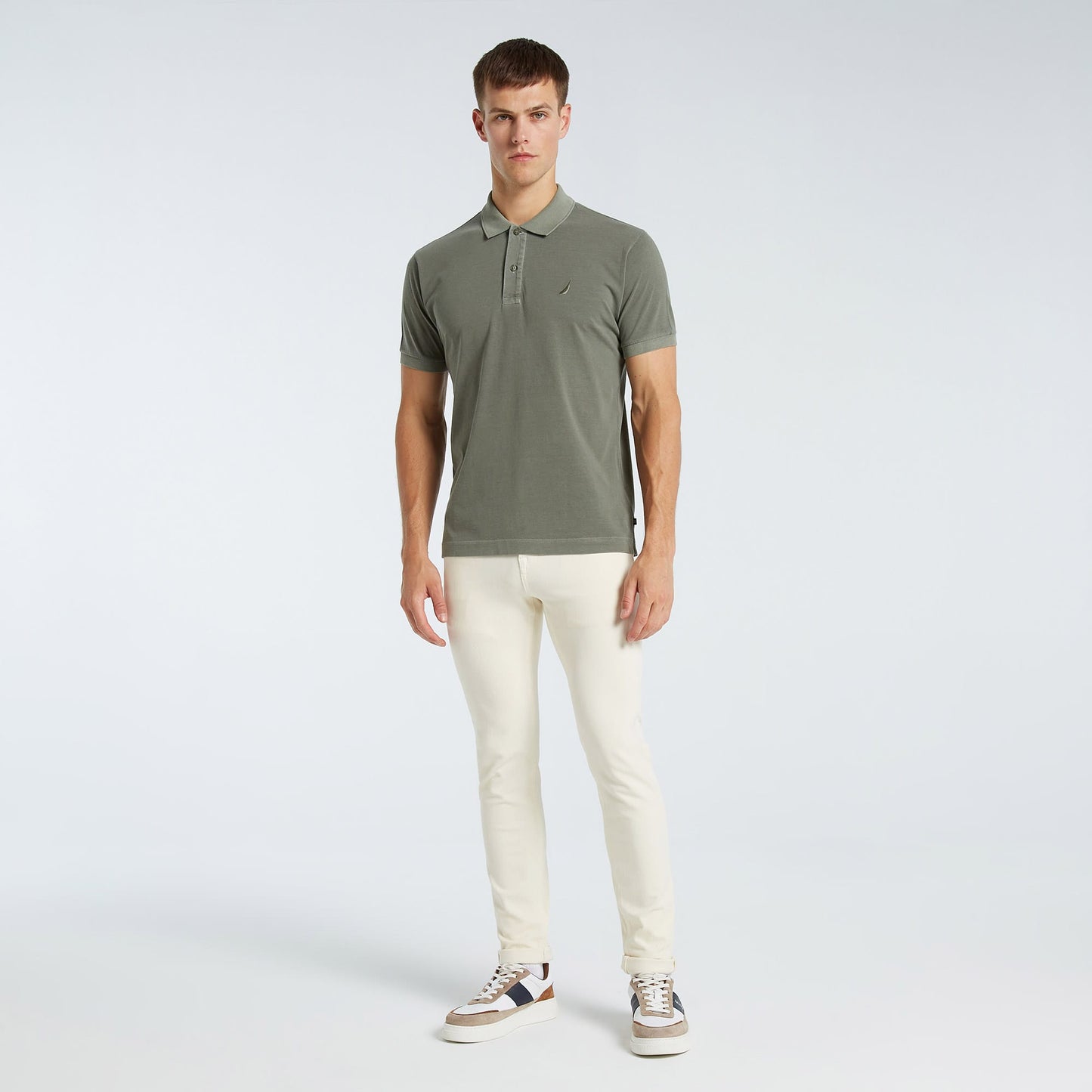 Nautica Erkek Yeşil Classic Fit Kısa Kollu Polo Yaka T-shirt