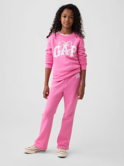 Pembe Grafik Baskılı Bootcut Eşofman Altı